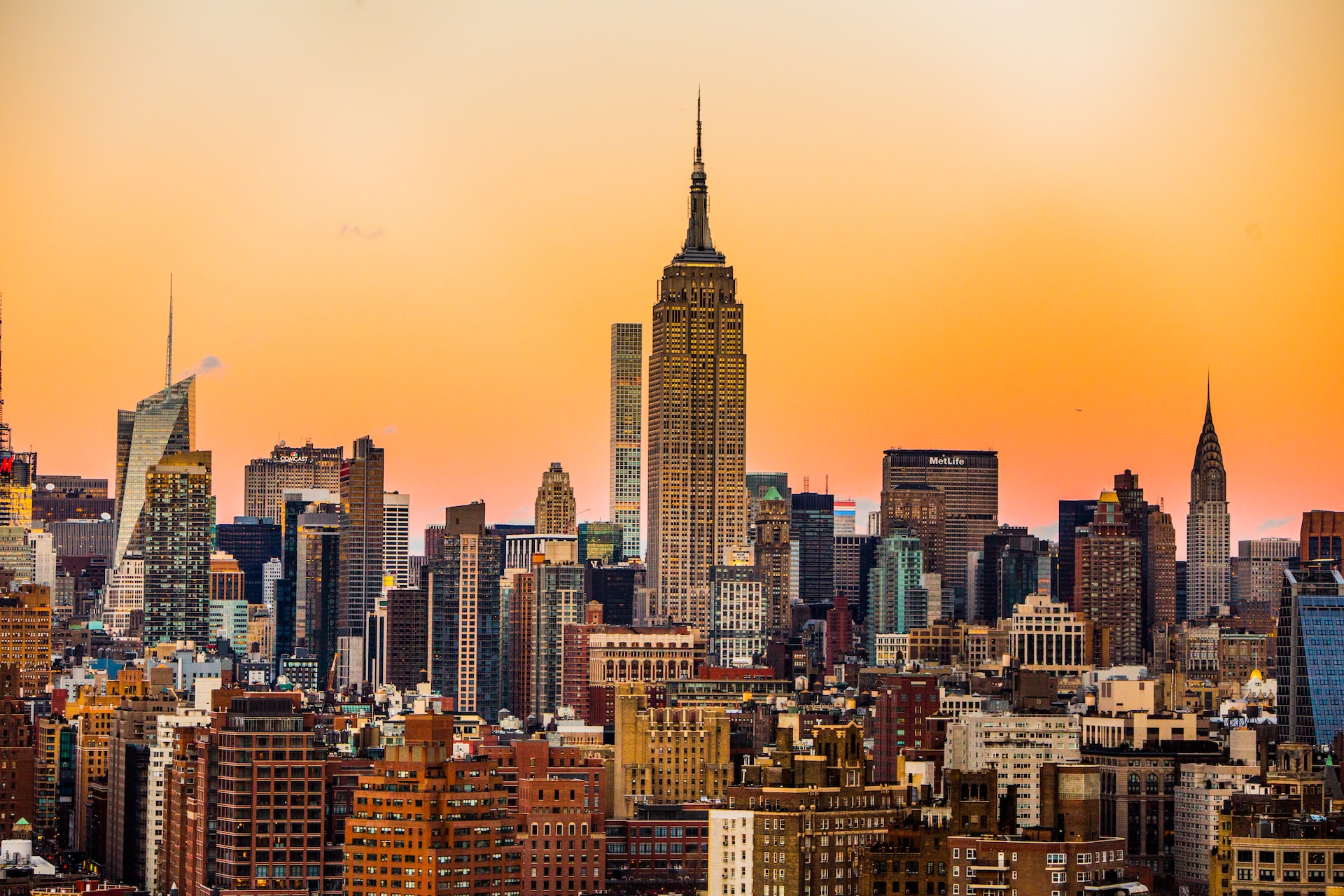 Miglior Manhattan a New York. Skyline di New York al, tramonto.